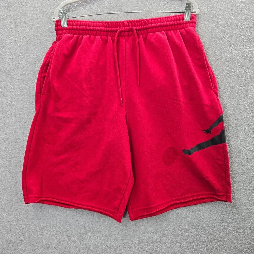 Air Jordan Men Activewear Shorts Large Red Sweats Basketball Logo Jumpman READ